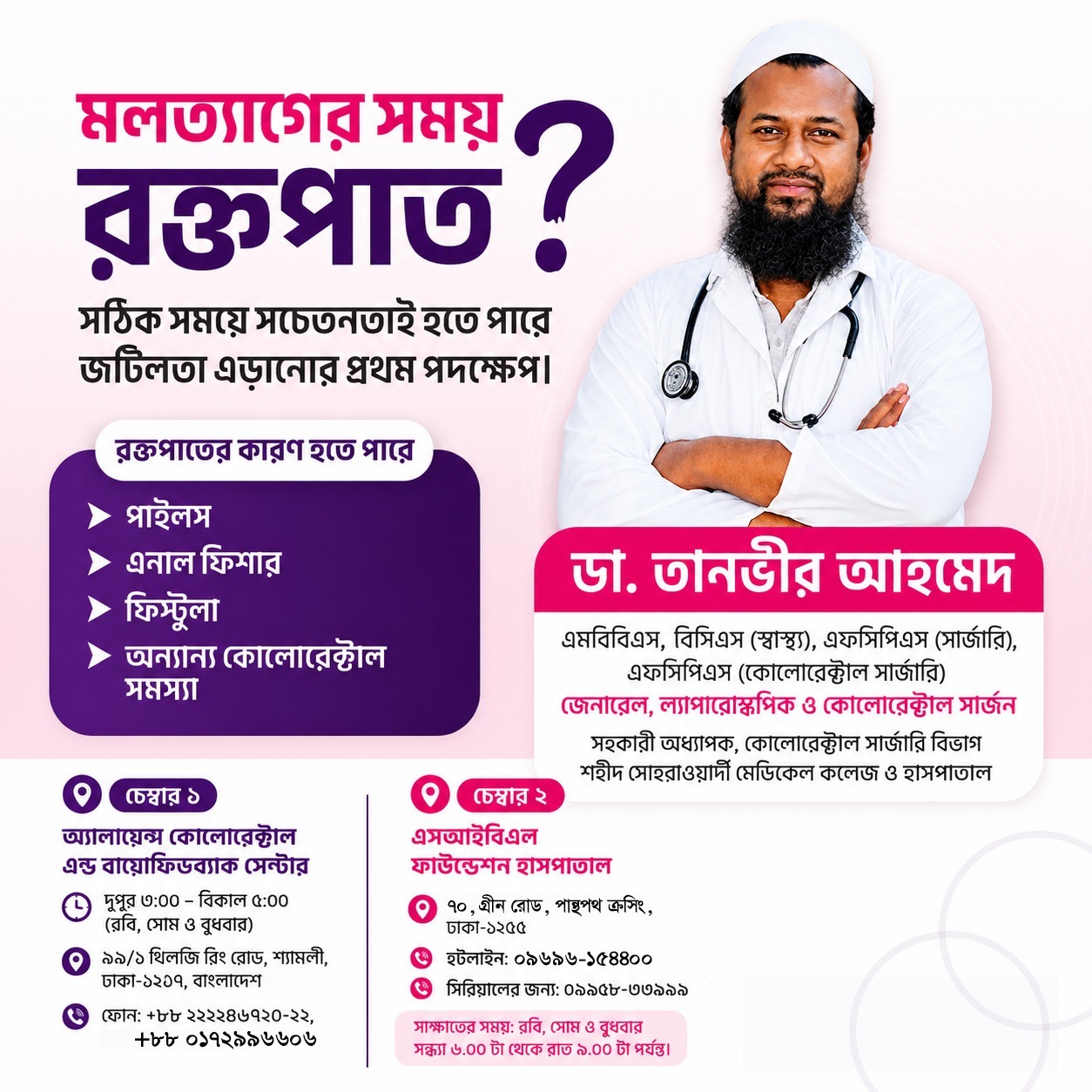 Clinical Awareness Poster: Rectal Bleeding Symptoms & Causes